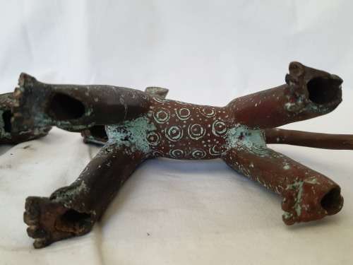 ANTIQUE BENIN BRONZE LEOPARDS