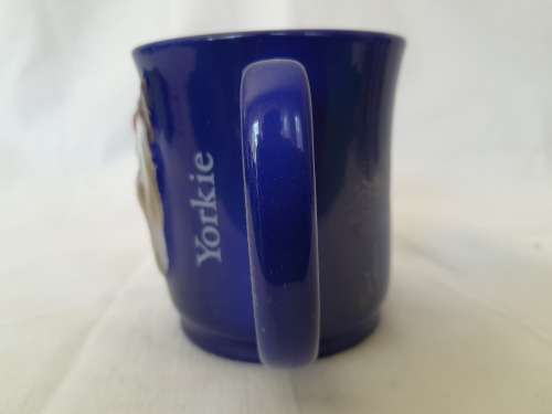 BLUE CERAMIC YORKIE COFFE MUG