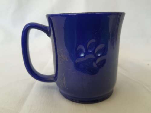 BLUE CERAMIC YORKIE COFFE MUG