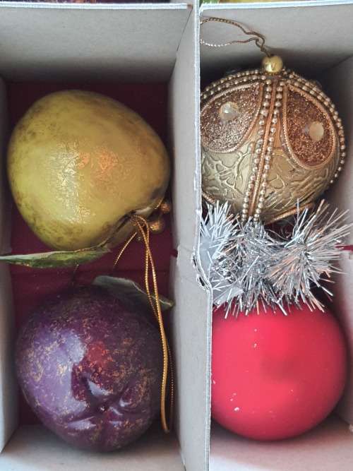 RARE ANTIQUE  EXTRA LARGE CHRISTMAS DECORATIONS MADE OF BLOWN GLASS