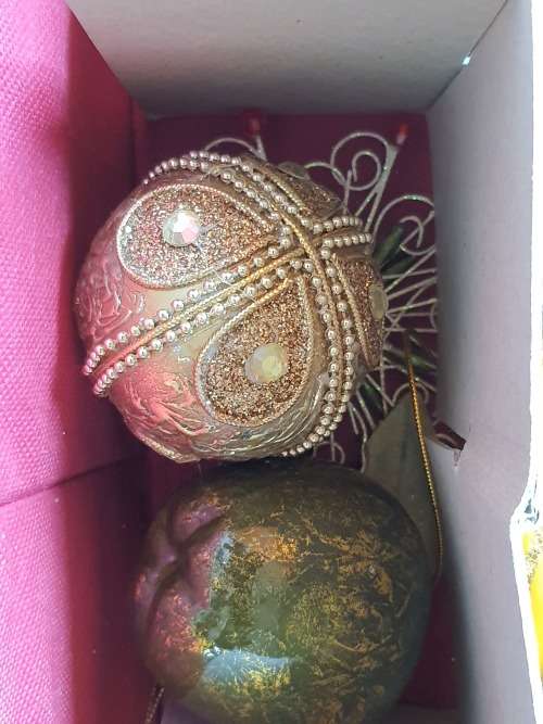 RARE ANTIQUE  EXTRA LARGE CHRISTMAS DECORATIONS MADE OF BLOWN GLASS