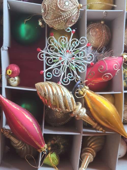RARE ANTIQUE  EXTRA LARGE CHRISTMAS DECORATIONS MADE OF BLOWN GLASS