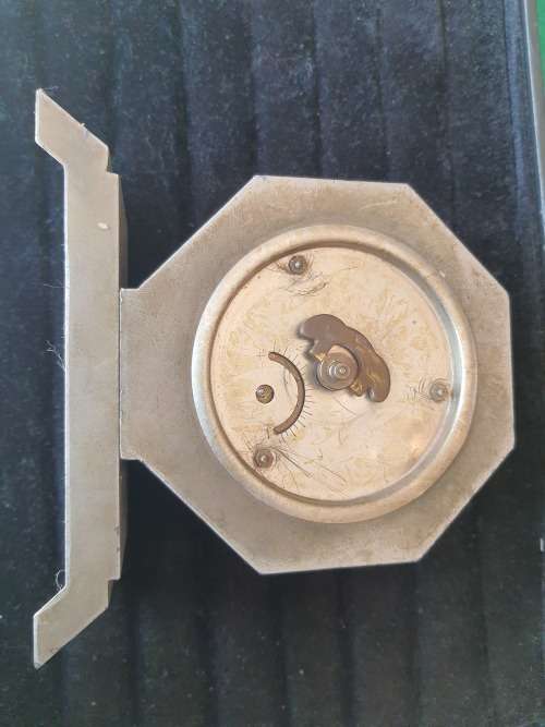 VINTAGE WINDING CLOCK BEDSIDE PEWTEL/STEEL