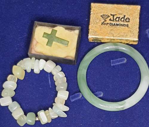 A collection of jade jewelry