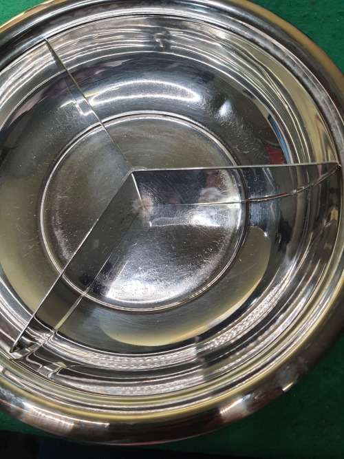A GENUINE SERANCO EPNS BM MOUNT ENTREE DISH ORIGINAL STATE SOLD AS IS