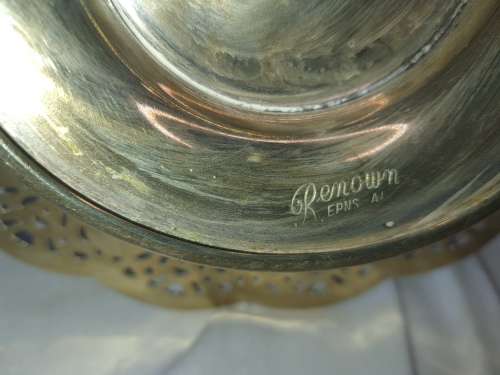TWO VINTAGE SILVER PLATED SERVING DISHES SOLD AS IS