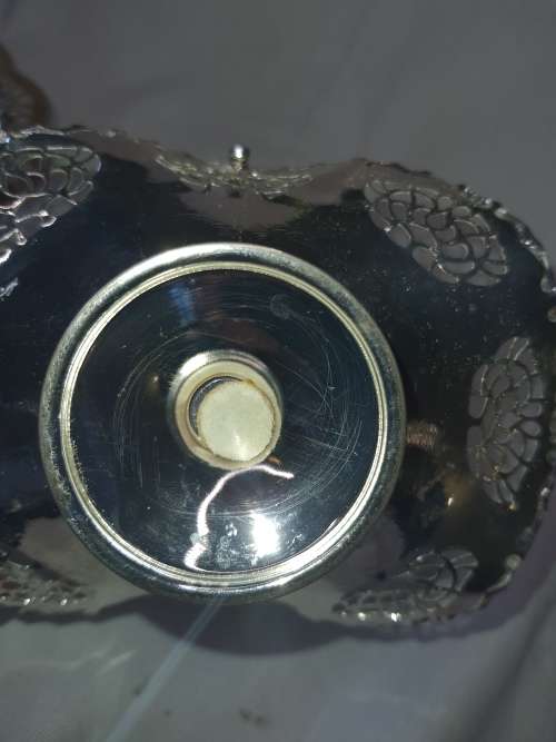 TWO VINTAGE SILVER PLATED SERVING DISHES SOLD AS IS