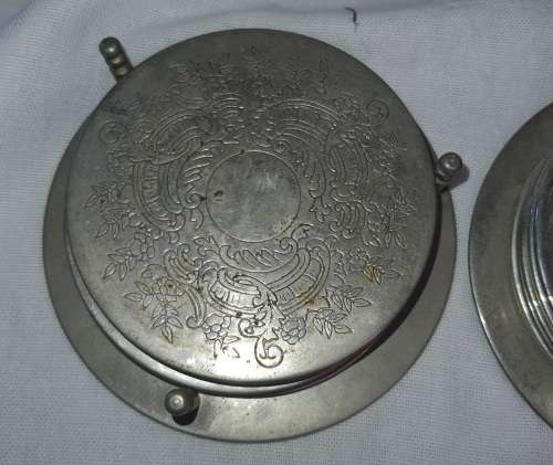 TWO VINTAGE SETS OF COASTERS FOR THE BAR SILVER PLATED AND ORIGINAL CONDITION SOLD AS IS