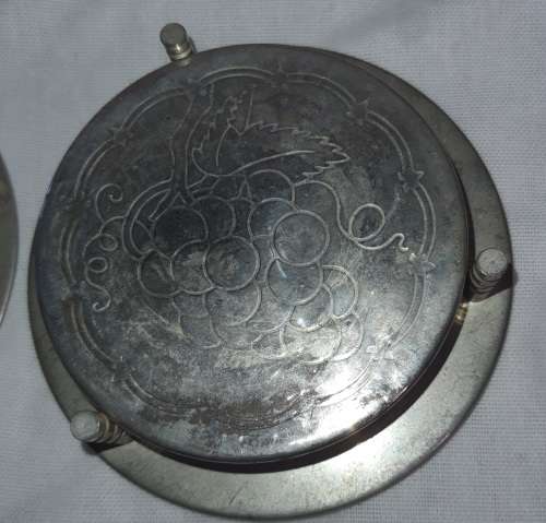 TWO VINTAGE SETS OF COASTERS FOR THE BAR SILVER PLATED AND ORIGINAL CONDITION SOLD AS IS