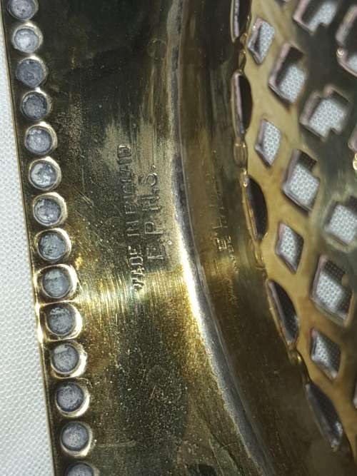 A VINTAGE SERVING TRAY SILVER PLATED SOLD AS IS