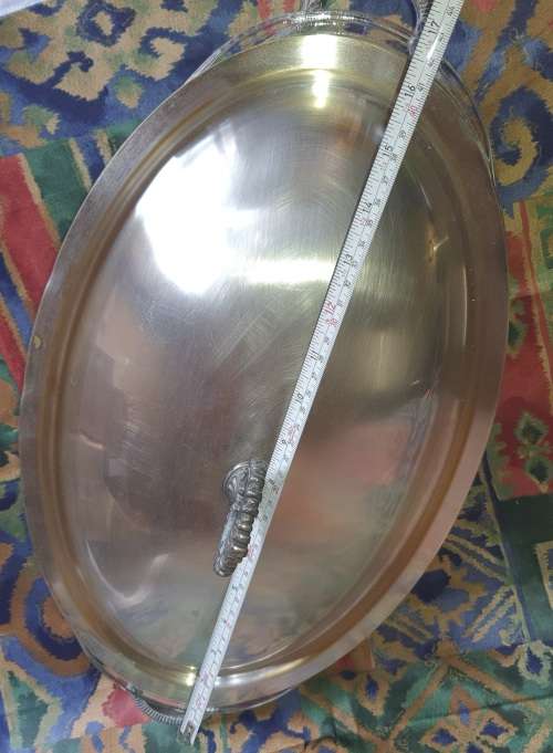 OVAL 18` Silver Plated Casserole with Insert Dish IN  A GREAT CONDITION SOLD AS IS