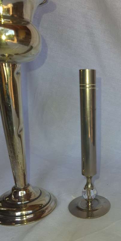 3 SILVER PLATED VASES IN GOOD CONDITION SOLD AS IS