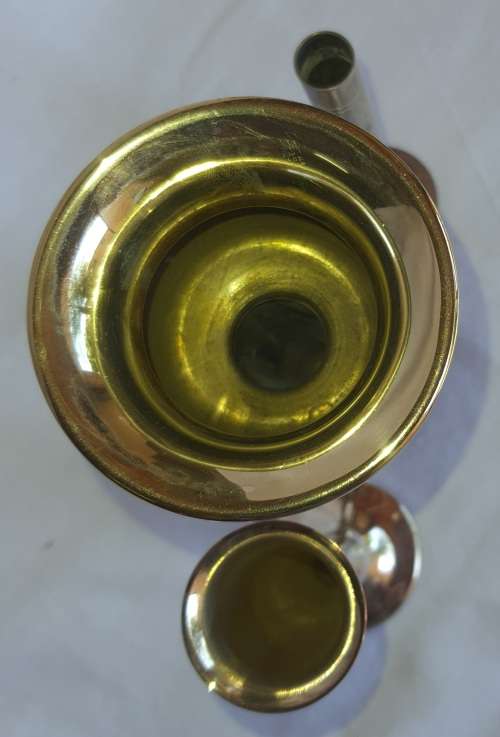 3 SILVER PLATED VASES IN GOOD CONDITION SOLD AS IS