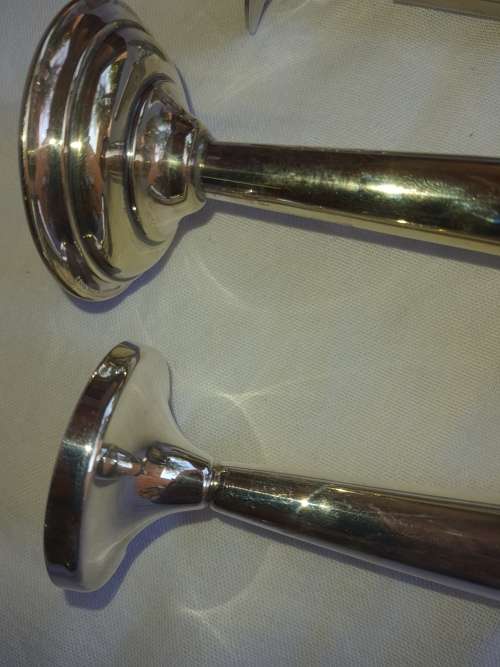 3 SILVER PLATED VASES IN GOOD CONDITION SOLD AS IS