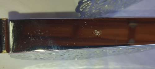 TWO STAINLESS STEEL ORNATE DESIGNED SERVIETTE HOLDERS IN MINT CONDITION SOLD AS IS