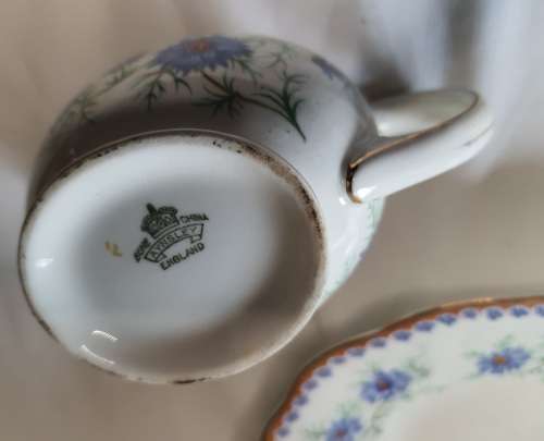 AN ANTIQUE CIRCA 1934 AINSLEY BONE CHINA ENGLAND SERVING TRAY AND A CREAMER