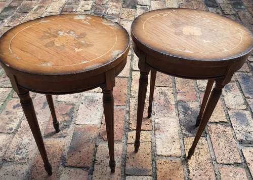TWO IDENTICAL ANTIQUE OCCASSIONAL COFFEE TABLES
