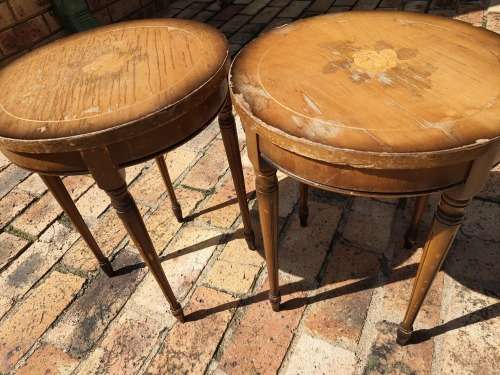 TWO IDENTICAL ANTIQUE OCCASSIONAL COFFEE TABLES