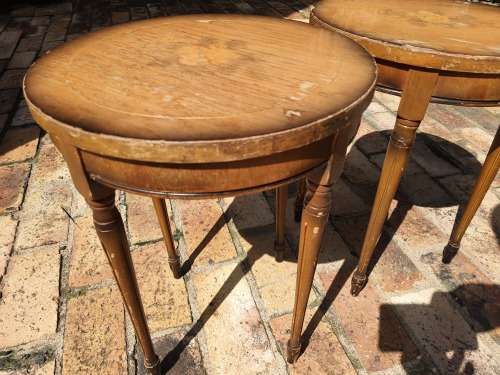 TWO IDENTICAL ANTIQUE OCCASSIONAL COFFEE TABLES