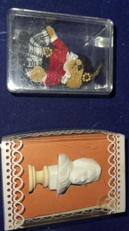 TWO COLLECTORS MINITURE FIGURINES SOLD AS IS