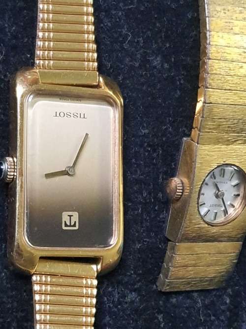 2 VINTAGE WOMANS TISSOT GOLD PLATED WRIST WATCHES