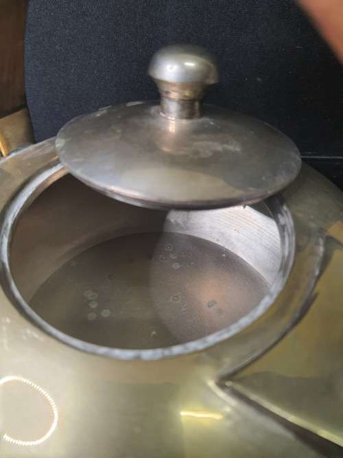 AN ART DECOR VINTAGE TEA SET WITH WOODEN HANDLES