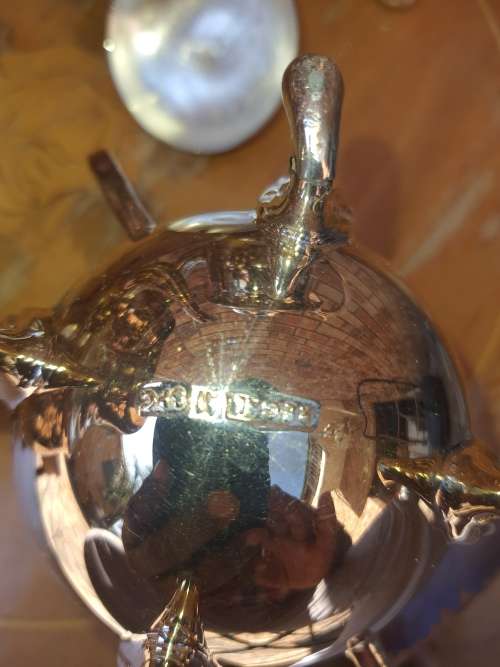 A VINTAGE SILVER PLATED TEA SET ,