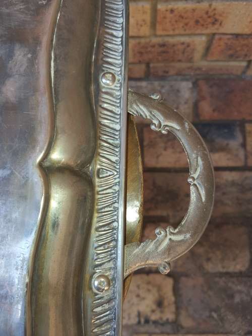 A VINTAGE EDWARDIAN STYLE SILVER PLATED SERVING  TRAY SOLD AS IS