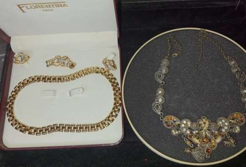 TWO VINTAGE SETS OF COSTUME NECKLACES SOLD AS IS