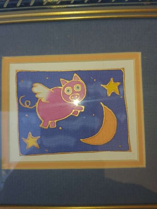 TWO PIECES OF ART BY UNKNOWN ARTIST MADE IN JULY 2004 SOLD AS IS