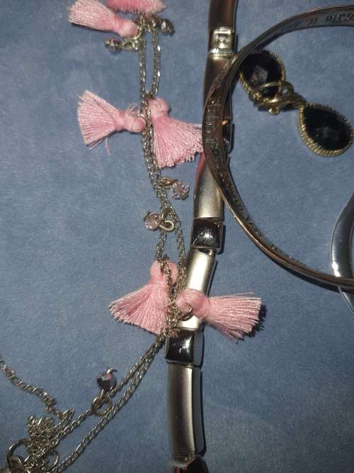 TWO SETS OF COSTUME SILVER PLATED NECKACE SETS SOLD AS IS