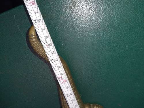 AN ANTIQUE BRASS CROCODILE NUT CRACKER 38CMS IN LENGTH