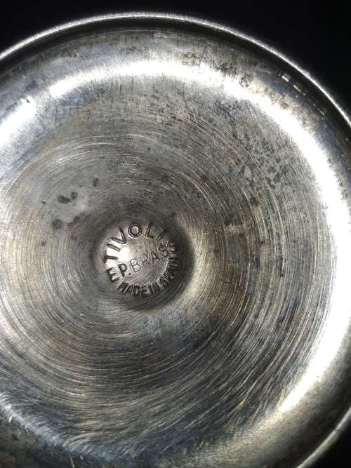 A JOBLOT VINTAGE EP ON COPPER AND EP ON BRASS WINE INGOTS AND EP SERVING TOWER SOLD AS IS
