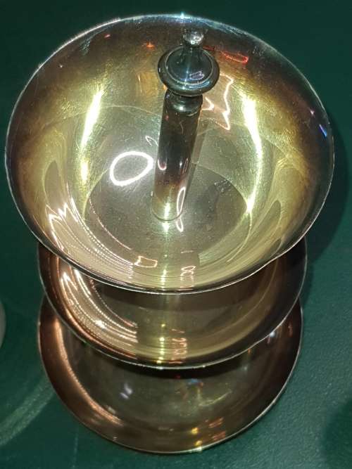 A JOBLOT VINTAGE EP ON COPPER AND EP ON BRASS WINE INGOTS AND EP SERVING TOWER SOLD AS IS