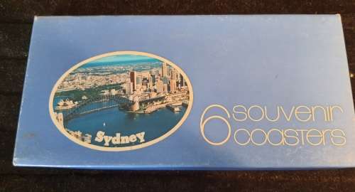 A SET OF 6 SYDNEY AUSTRALIA COLLECTORS COASTERS IN GOOD CONDITION SOLD AS IS