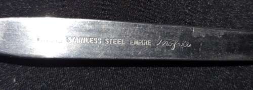 A SET OF VINERS EMPIRE STAINLESS STEEL COCKTAIL FORKS IN GOOD CONDITION SOLD AS IS