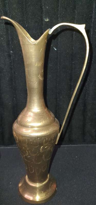 TWO COLLECTORS BRASS ORNAMENTAL JUGS