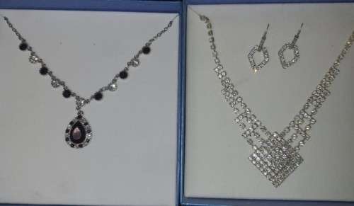 TWO EXQUISTE CLASSIC EVENING COSTUME NECKLACE SETS