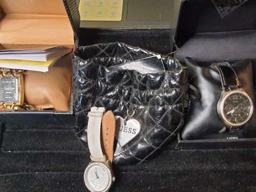 3 VINTAGE GUESS LADIES WRIST WATCHES SOLD AS IS NOT TESTED