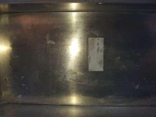 A VINTAGE STAINLESS STEEL SERVIETTE HOLDER