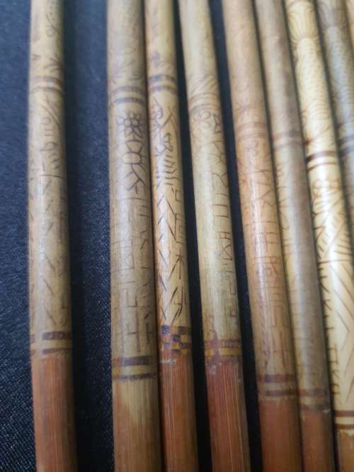 7 SETS OF VINTAGE CHOP STICKS ORGINAL SOLD AS IS