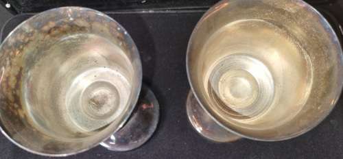 TWO VINTAGE WINE INGOTS SILVER PLATED SOLD AS IS