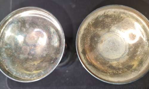 TWO VINTAGE WINE INGOTS SILVER PLATED SOLD AS IS