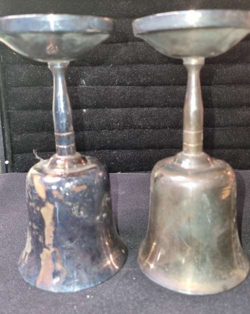 TWO VINTAGE WINE INGOTS SILVER PLATED SOLD AS IS