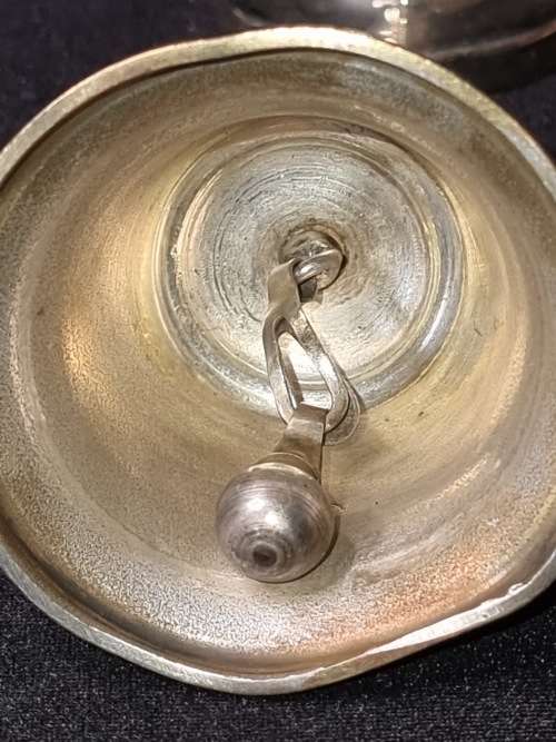A JOB LOT EPNS BELL AND TWO MINITURE SHERRY INGOTS SOLD AS IS