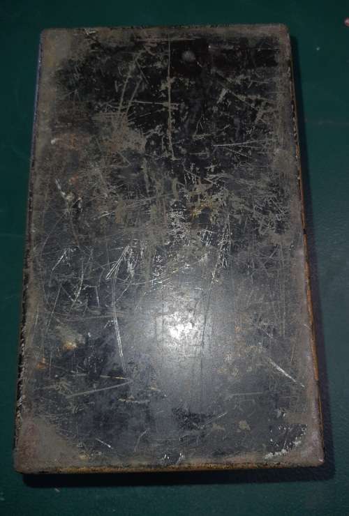 AN ANTIQUE STEEL AND BRONZE JEWELRY BOX NO KEYS  HAND MADE SOLD AS IS