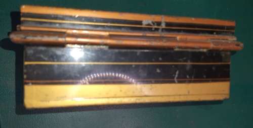 AN ANTIQUE STEEL AND BRONZE JEWELRY BOX NO KEYS  HAND MADE SOLD AS IS