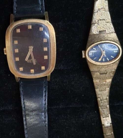 2 HIGHLY COLLECTABLE AND RARE VINTAGE VULCAIN WATCHES SOLD AS IS NOT TESTED