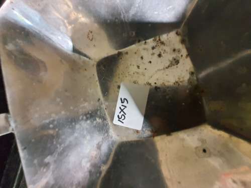 A SQUARE SILVER-PLATED SERVING BASKET TRAY SOLD AS IS
