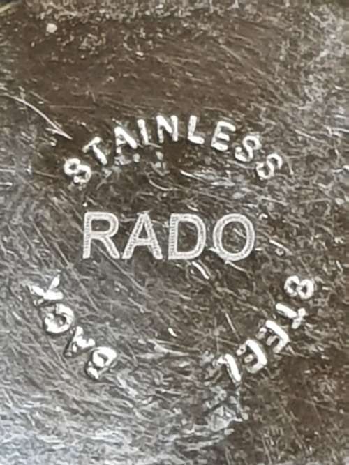 A vintage RADO rubber band wristwatch sold as is not tested